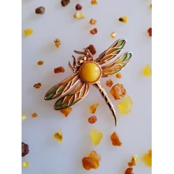 House of Amber broche i forgyldt s�lv 
