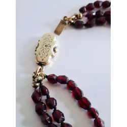 Victoriansk granat halsk�de /collier med 14 karat guld l�s