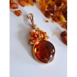 House of Amber Copenhagen vedh�ng i forgyldt s�lv 