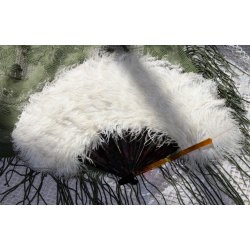 Antik vifte af skildpaddeskjold og strudsefjer