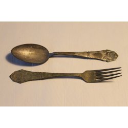 S�lvplet ske og gaffel