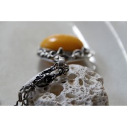 S�lv halsk�de med rav