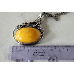 S�lv halsk�de med rav