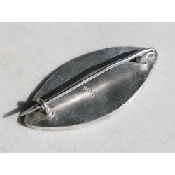 Slv broche med bl sten